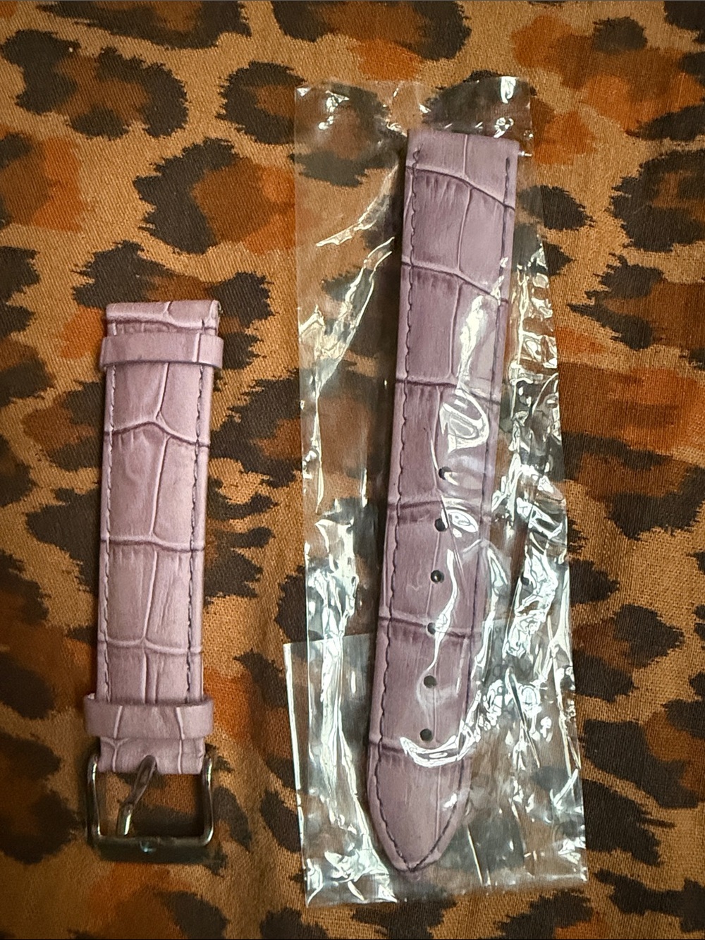 Lilac Croc-Embossed Women’s Watch Strap - Unbranded